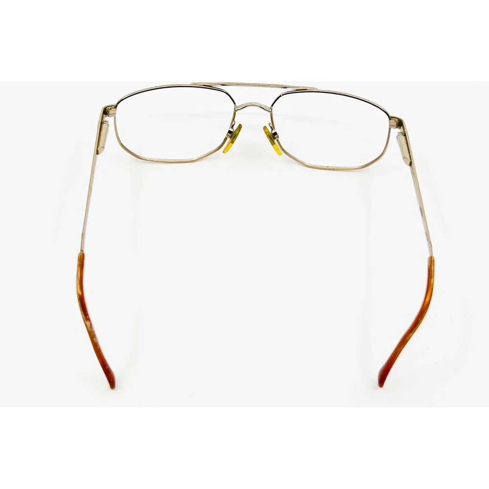 Luxottica Eyeglass Frames Mens Gold Aviator LU 1297 T127 Italy 56-17-140